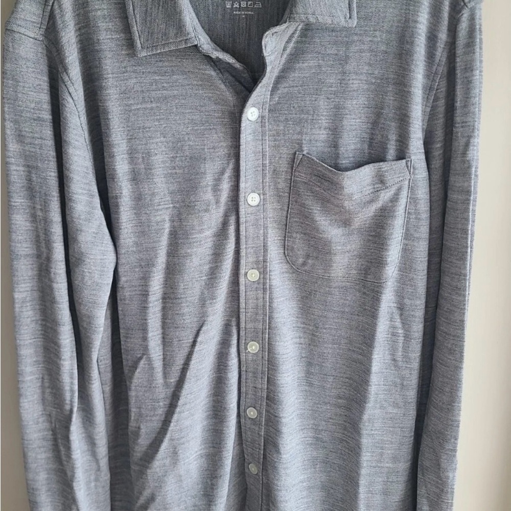 Wool & Prince Men's Gray Button-Up Shirt